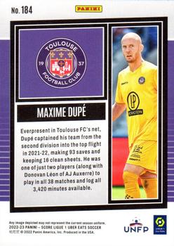2022-23 Score Ligue 1 Uber Eats #184 Maxime Dupé Back