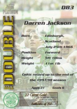 1998 Futera Platinum Celtic The Double - Gold Edge #DB3 Darren Jackson Back