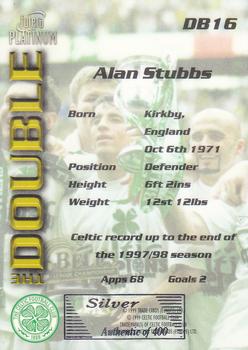 1998 Futera Platinum Celtic The Double - Silver Edge #DB16 Alan Stubbs Back