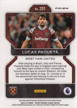 2022-23 Panini Prizm Premier League - Prizms Silver #201 Lucas Paqueta Back