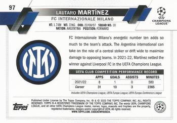2022-23 Topps UEFA Club Competitions #97 Lautaro Martínez Back