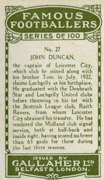 1925 Gallaher Famous Footballers #27 Johnny Duncan Back