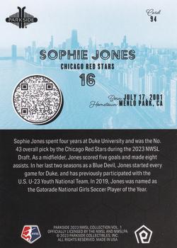 2023 Parkside NWSL Collection #94 Sophie Jones Back