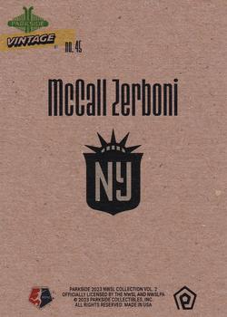 2023 Parkside NWSL Collection - Vintage #45 McCall Zerboni Back