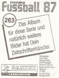 1986-87 Panini Fussball 87 Stickers #263 Lothar Matthäus Back