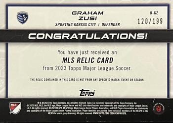 2023 Topps MLS - MLS Relics Blue #R-GZ Graham Zusi Back