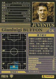 2002-03 World Club Champion Football - Version 1 - 2002 Italian World Cup Team #IT02 Gianluigi Buffon Back