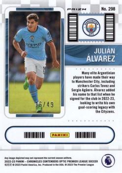2022-23 Panini Chronicles - Contenders Optic Rookie Ticket Premier League Blue #298 Julian Alvarez Back