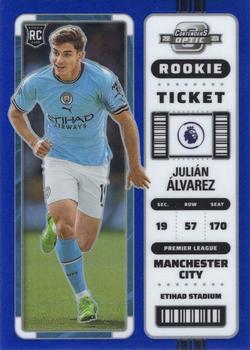 2022-23 Panini Chronicles - Contenders Optic Rookie Ticket Premier League Blue #298 Julian Alvarez Front