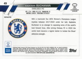2022-23 Topps Chrome UEFA Women's Champions League - Refractor #49 Kadeisha Buchanan Back