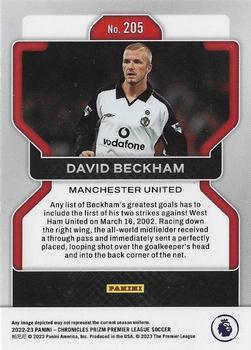 2022-23 Panini Chronicles - Prizm Premier League #205 David Beckham Back