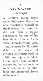 1993 CCFC Cardiff City Class of 1992-1993 #2 Gavin Ward Back