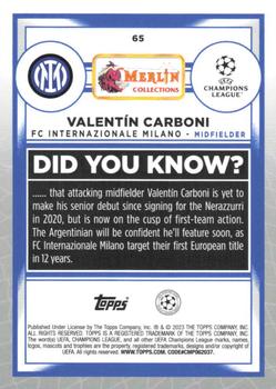 2022-23 Merlin Chrome UEFA Club Competitions #65 Valentín Carboni Back