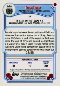 2023 Topps Argentina Fileteado - Autographs Sky Blue & White Tango #23 Paulo Dybala Back