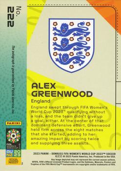 2023 Donruss FIFA Women's World Cup - Base SP Autographs #222 Alex Greenwood Back