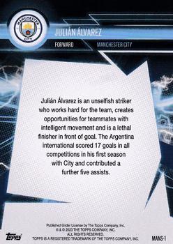 2023-24 Topps Manchester City Fan Set - Super Electric #MANS-1 Julián Álvarez Back