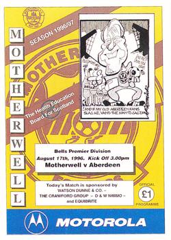 1997 Panini Scottish Premier League #218 Motherwell Programme Front