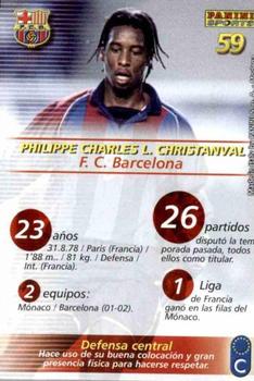 2002-03 Panini Liga Megafichas #59 Christanval Back