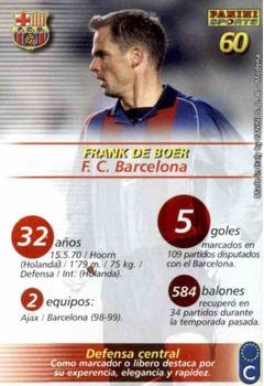 2002-03 Panini Liga Megafichas #60 Frank de Boer Back