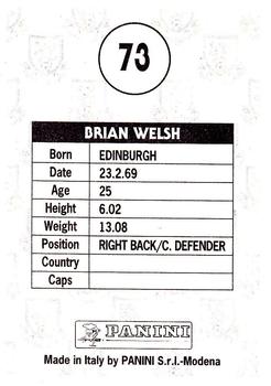 1995 Panini Scottish Premier League #73 Brian Welsh Back