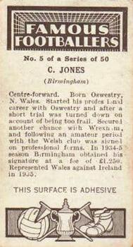 1936 Godfrey Phillips Famous Footballers #5 Wilson Jones Back