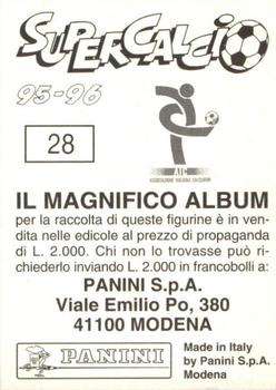 1995-96 Panini Supercalcio Stickers #28 Massimo Taibi Back