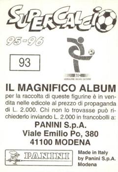 1995-96 Panini Supercalcio Stickers #93 Angelo Orlando Back