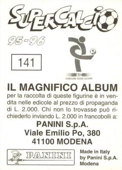 1995-96 Panini Supercalcio Stickers #141 Roberto Mancini Back