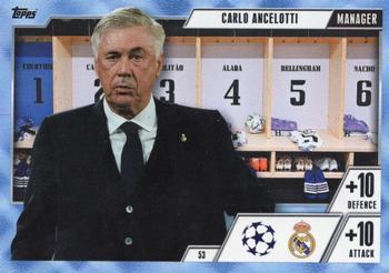 2023-24 Topps Match Attax UEFA Club Competitions Extra - Blue Crystal #53 Carlo Ancelotti Front