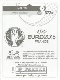 2016 Panini UEFA Euro Stickers - Update Set #372x Nolito Back