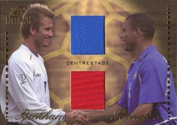 2003 Futera Platinum World Football - Special Game Jersey #SGJ02 David Beckham / Ronaldo Front
