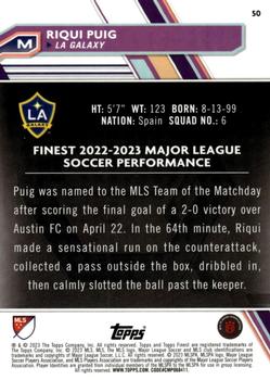 2023 Finest MLS - Purple Refractor #50 Riqui Puig Back