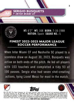 2023 Finest MLS - Orange Refractor #3 Sergio Busquets Back