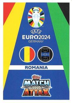 2024 Topps Match Attax Euro 2024 Germany - Green Emerald Holograph #ROM13 Nicolae Stanciu Back