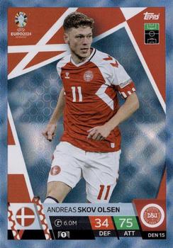 2024 Topps Match Attax Euro 2024 Germany - Blue Crystal Holograph #DEN15 Andreas Skov Olsen Front