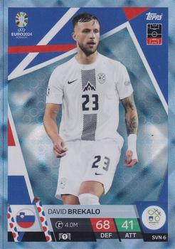 2024 Topps Match Attax Euro 2024 Germany - Blue Crystal Holograph #SVN6 David Brekalo Front