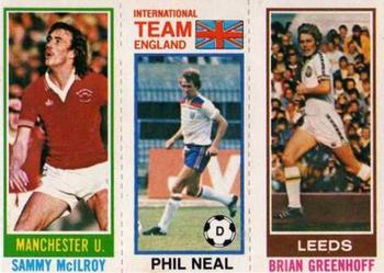 1980-81 Topps Footballer (Pink Back) #22 / 102 / 98 Sammy McIlroy / Phil Neal / Brian Greenhoff Front