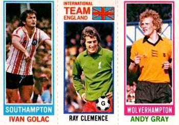 1980-81 Topps Footballer (Pink Back) #89 / 112 / 73 Ivan Golac / Ray Clemence / Andy Gray Front