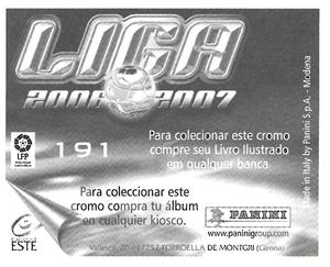 2006-07 Panini Liga Este Stickers (Mexico Version) #191 N´Diaye Back