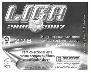 2006-07 Panini Liga Este Stickers (Mexico Version) #278 Juanjo Back
