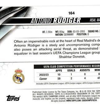 2023-24 Topps UEFA Club Competitions #164 Antonio Rüdiger Back