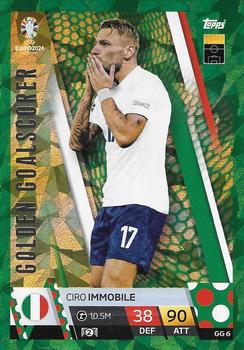 2024 Topps Match Attax Euro 2024 Germany - Golden Goalscorer Green Emerald Holograph #GG6 Ciro Immobile Front