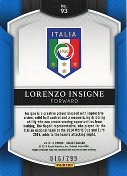 2016-17 Panini Select - Blue #93 Lorenzo Insigne Back