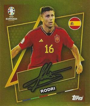 2024 Topps UEFA EURO 2024 Germany Sticker Collection - Star Player Gold Signature #ESP-SP Rodri Front