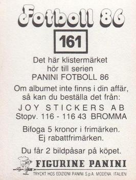 1986 Panini Fotboll 86 Allsvenskan och Division II #161 Olle Perätalo Back