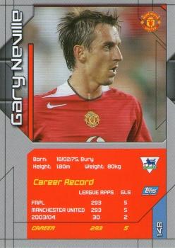 2004-05 Topps Premier Stars #148 Gary Neville Back