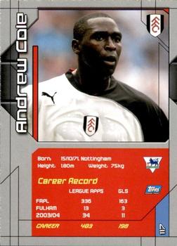 2004-05 Topps Premier Stars #117 Andy Cole Back