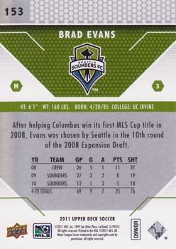 2011 Upper Deck MLS #153 Brad Evans Back