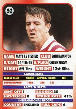1995-96 LCD Publishing Premier Strikers #92 Matthew Le Tissier Back