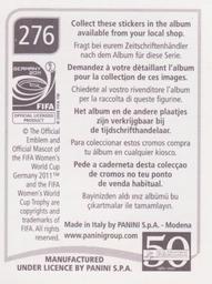 2011 Panini FIFA Women's World Cup Stickers #276 Lydia Williams Back